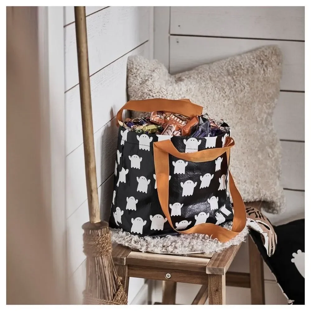 IKEA Kustfyr Halloween Bag Reusable Ghosts 505.996.33 Trick or Treat NEW 2025